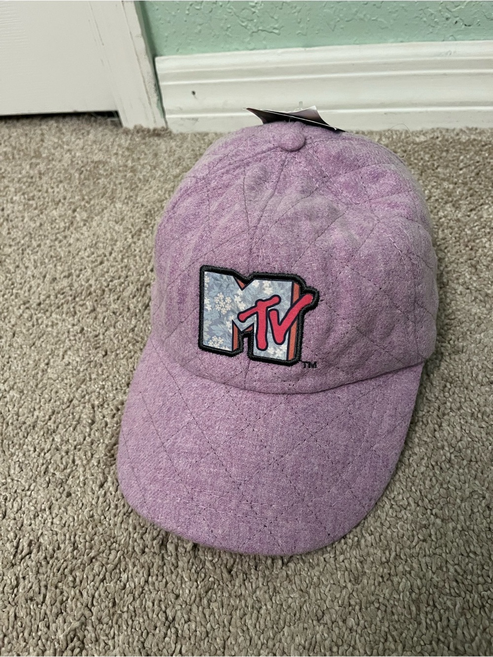 Universal Thread Quilted Lavender Cap with MTV Patch